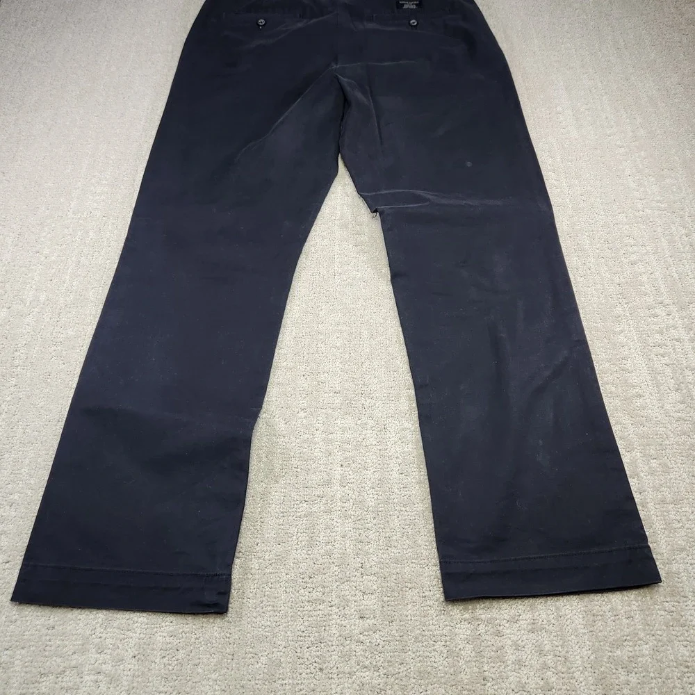 Banana Republic Pants Men 34x32‎ Aiden Chino Straight Leg Fit Cotton Black Lived